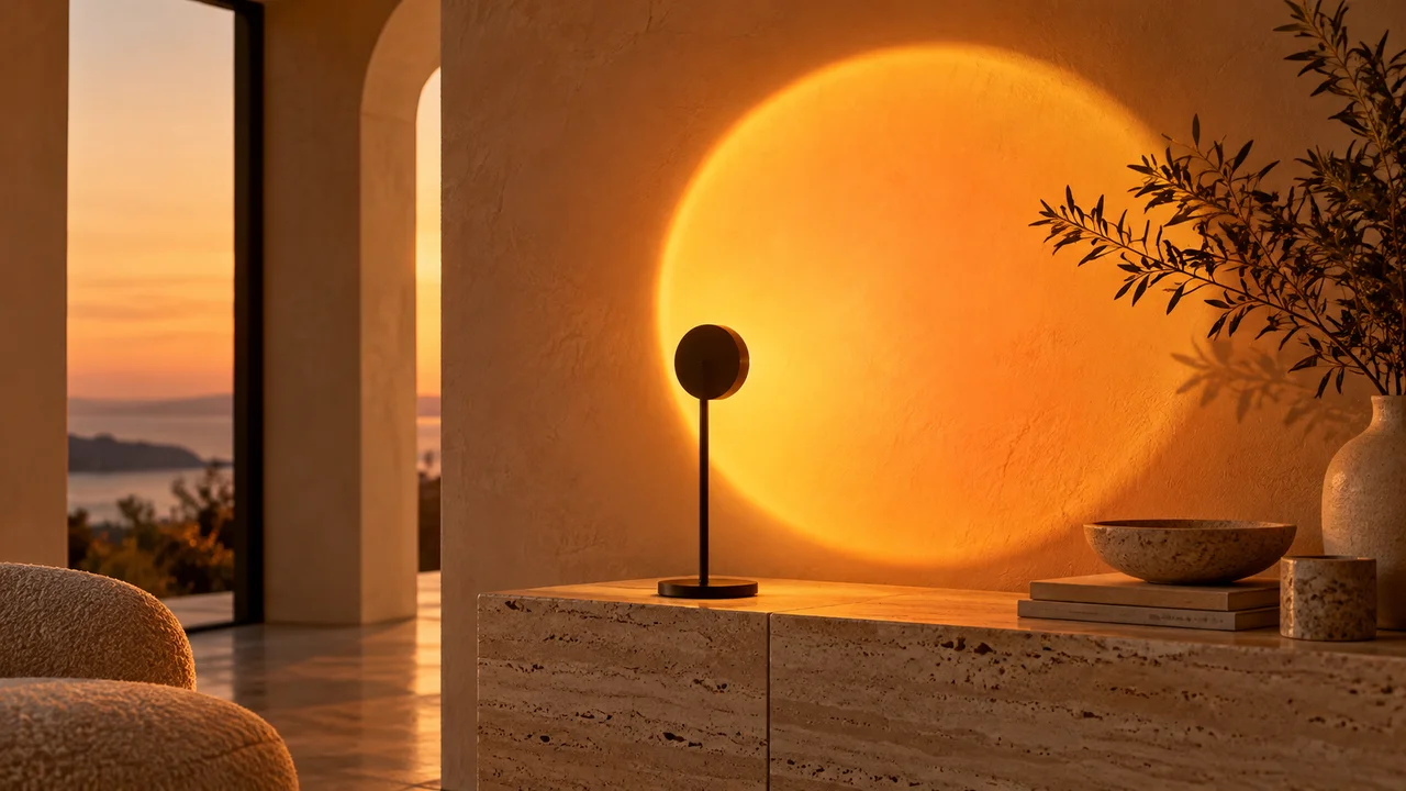 Wizualizacja koncepcyjna AI — Lampka Sunset